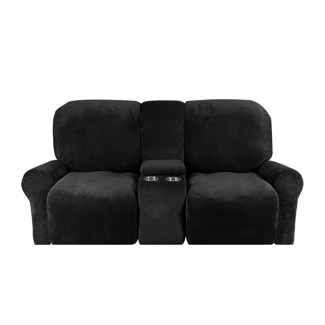 2-sits Recliner Sofföverdrag med Koppställare – Sammet Plush