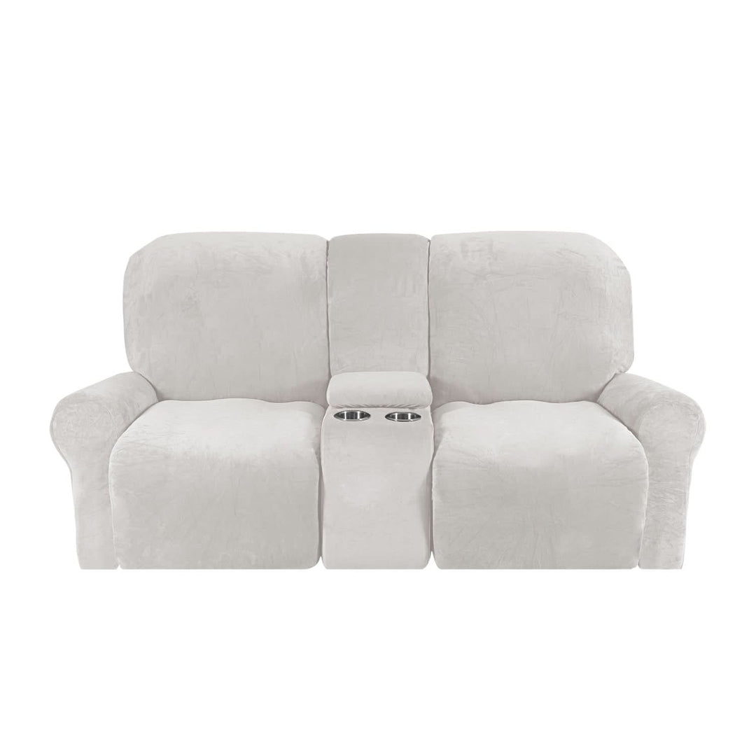 2-sits Recliner Sofföverdrag med Koppställare – Sammet Plush