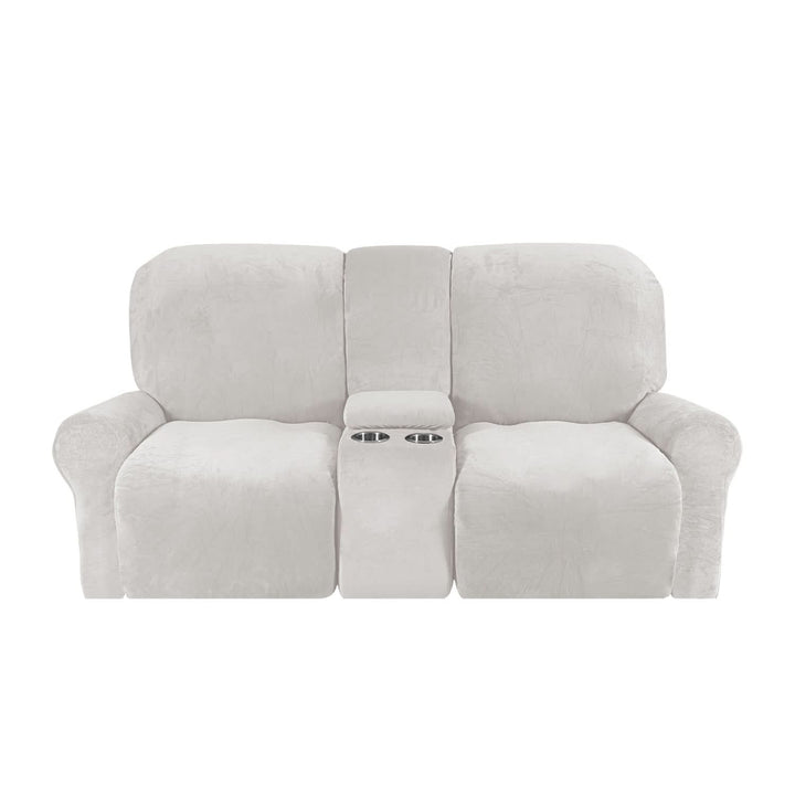 2-sits Recliner Sofföverdrag med Koppställare – Sammet Plush