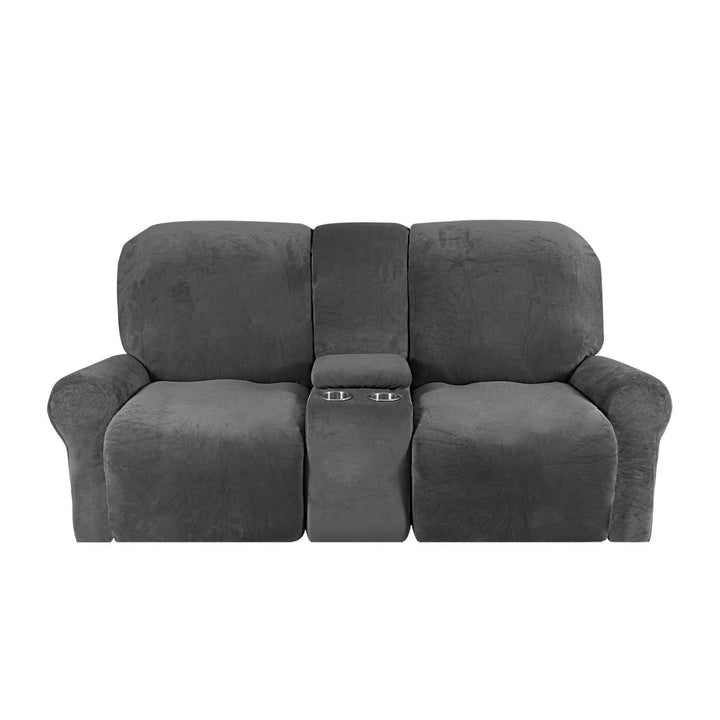 2-sits Recliner Sofföverdrag med Koppställare – Sammet Plush