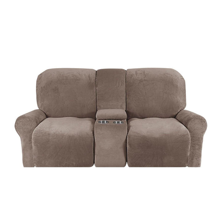 2-sits Recliner Sofföverdrag med Koppställare – Sammet Plush