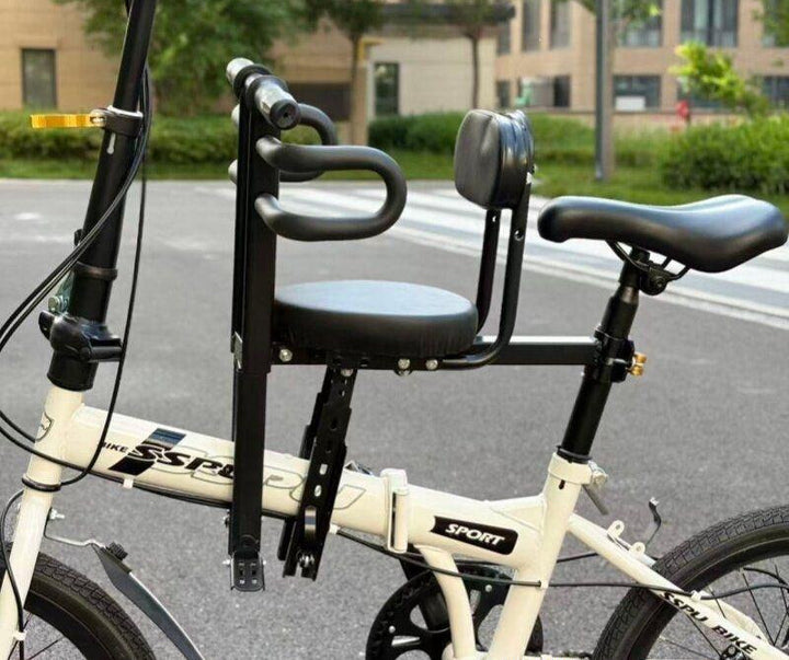 vadderad barncykelsäkerhetsstol med hög rygg och fempunktsbälte