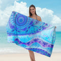 Strandhandduk med spegel-mandaladesign