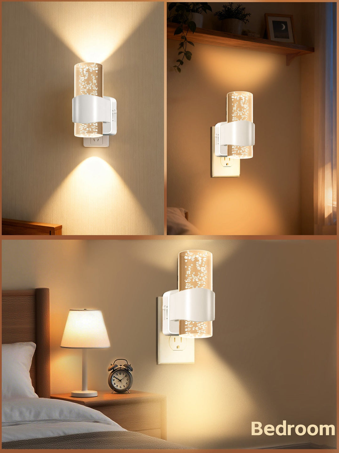 LED Sensor Nattlampa Steglös Dimming Vägglampa för Korridor
