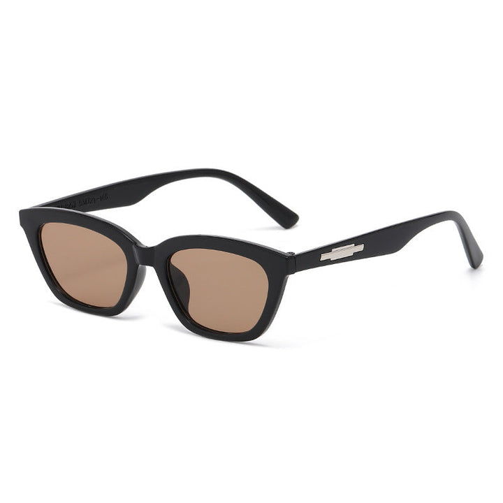 Kvinnors trendiga Cat-Eye solglasögon med transparent ram och spegelglas