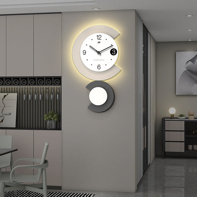 Modern LED Lampa Tyst Väggklocka för Vardagsrum