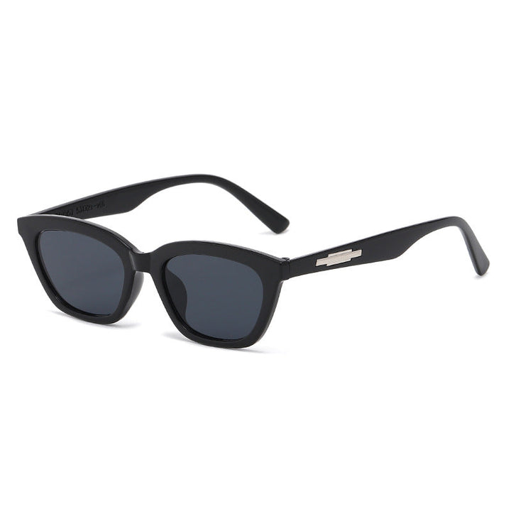 Kvinnors trendiga Cat-Eye solglasögon med transparent ram och spegelglas