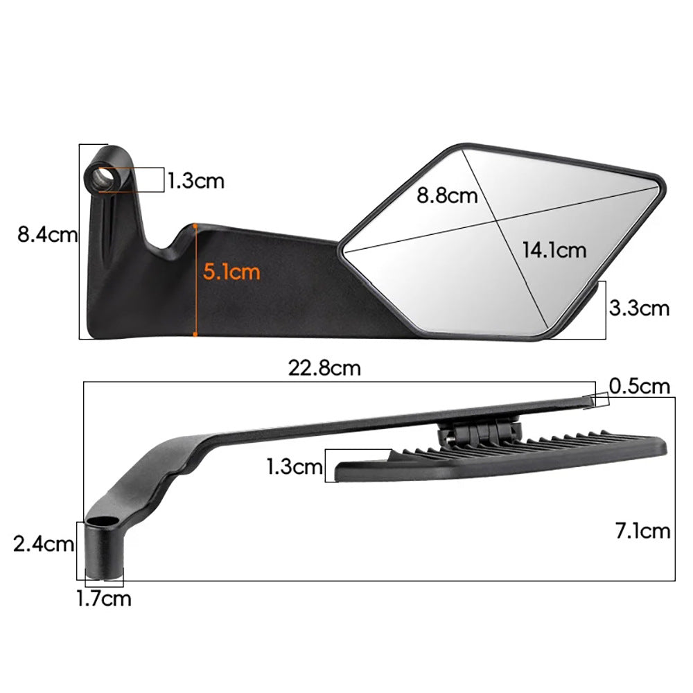 Motorcykelbackspegel med modern, aerodynamisk design