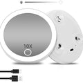 TenX LED Sugande Förstoringsspegel för Makeup med Touch Sensor USB Uppladdningsbar Bärbar