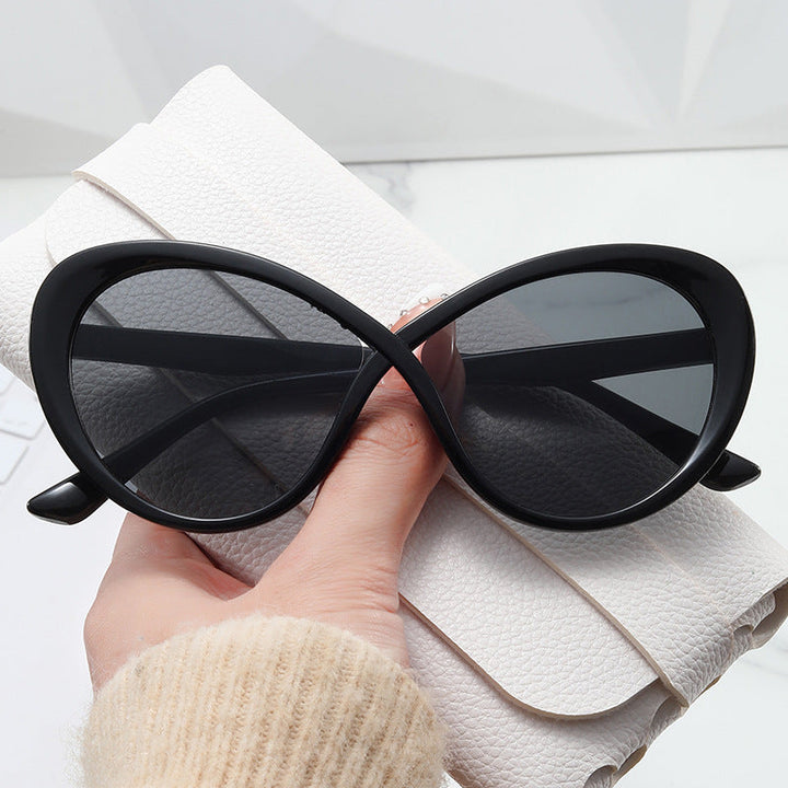 Kvinnors Cat-Eye Solglasögon med Spegelglas