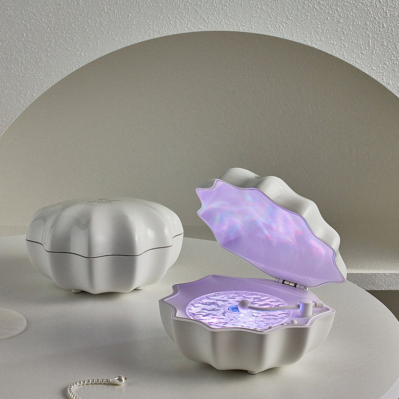 Skal-lampa Vågor Retro Bluetooth Skivspelare LED Nattljus - Perfekt Gåva för Barn och Flickor