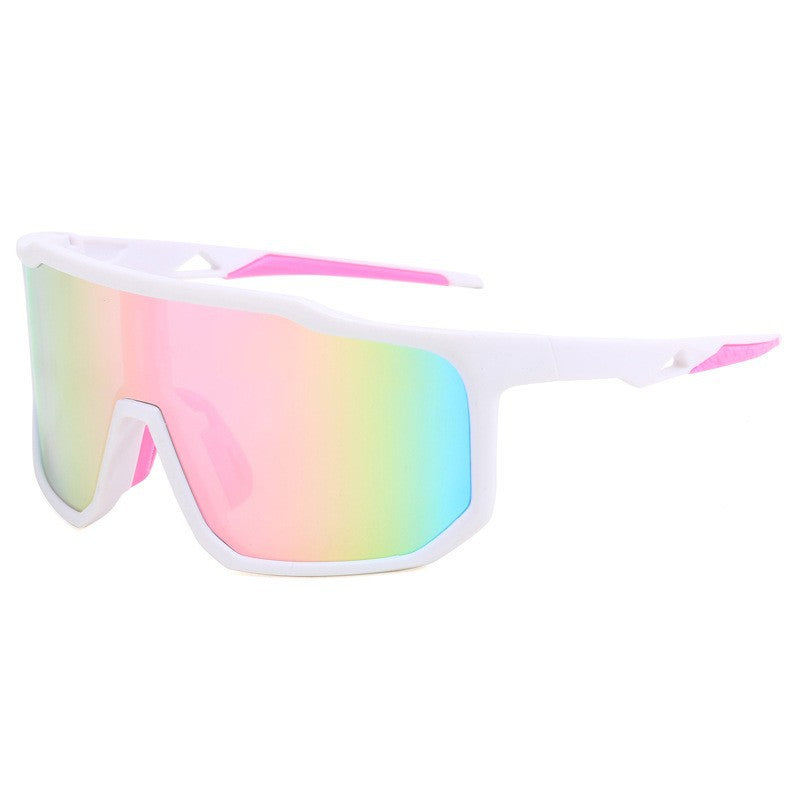 Damernas sportiga racingglasögon med brett synfält och moderna spegelglas
