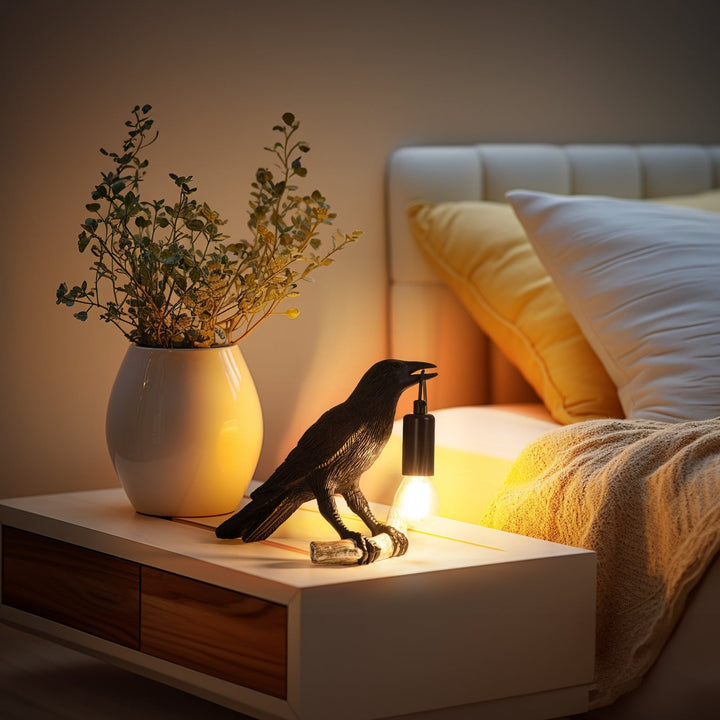 Kreativ Fågel Bordslampa Sänglampa Nattljus Vardagsrum Sovrum Atmosfär Mini Lampa