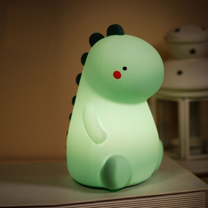 Squishy Silikon Blushande Dinosaur LED Nattlampa - Perfekt Gåva för Barn och Flickor