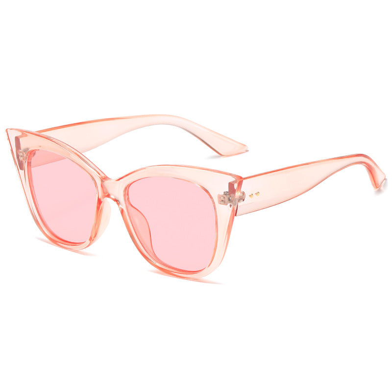 Kvinnors extravaganta kattögon-solglasögon med spegelglas