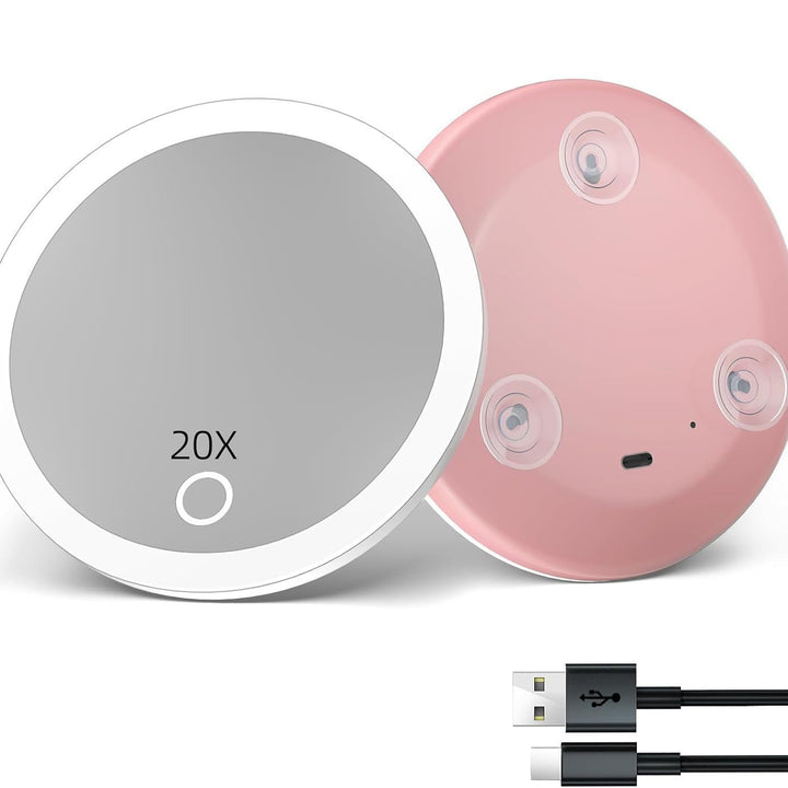 TenX LED Sugande Förstoringsspegel för Makeup med Touch Sensor USB Uppladdningsbar Bärbar