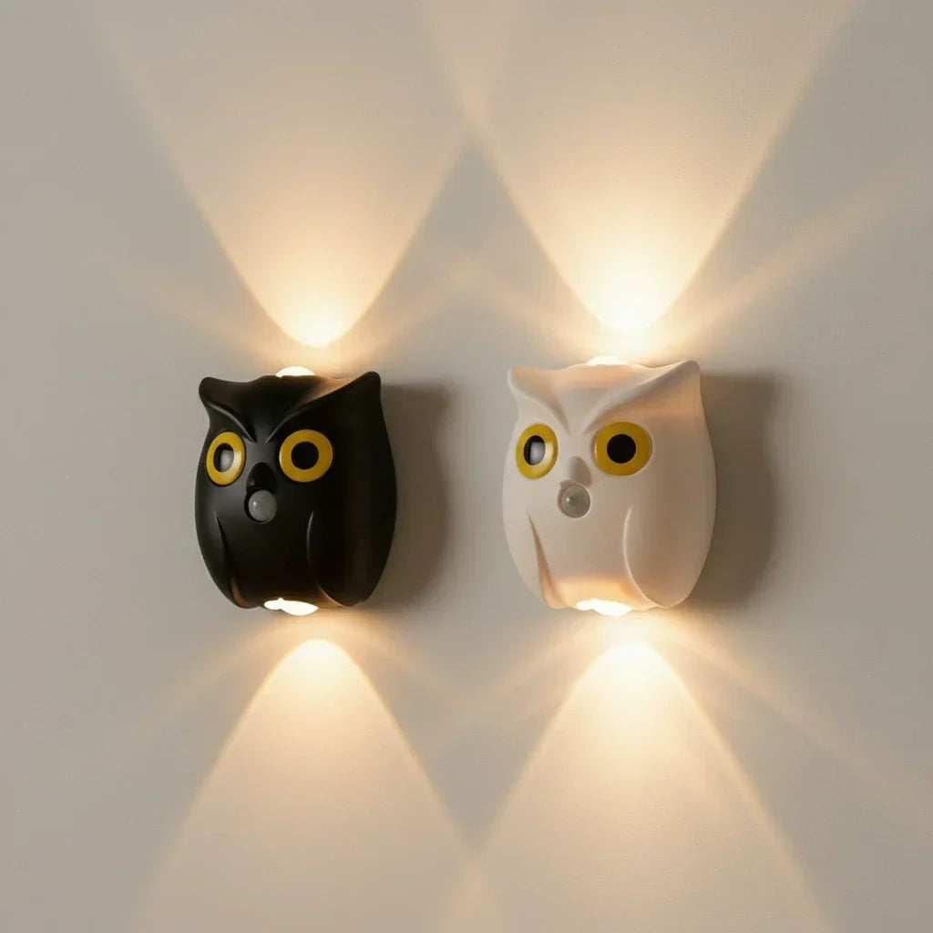 Patenterad Uggla Vägglampa Nattlampa Rörelsesensor Magnetisk Dimbar