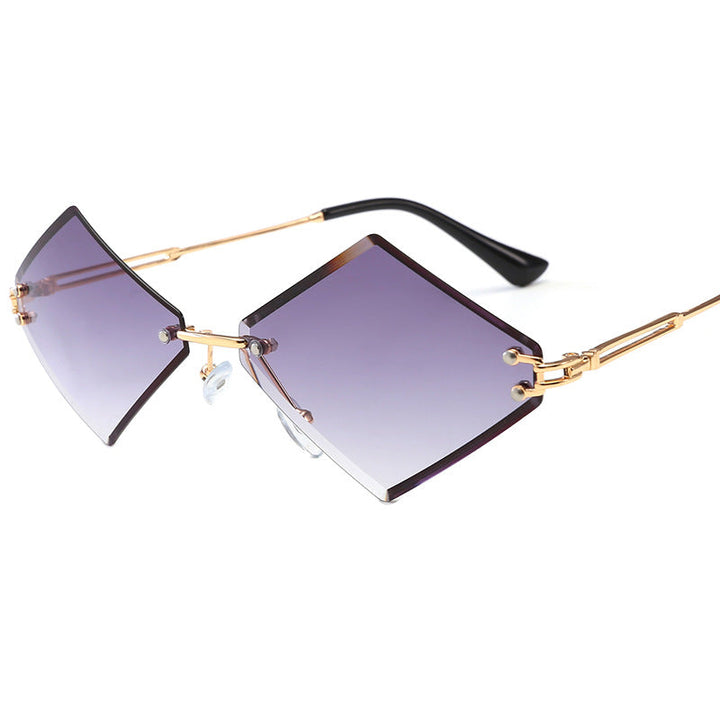 Damers fashionabla geometriska solglasögon med spegelglas