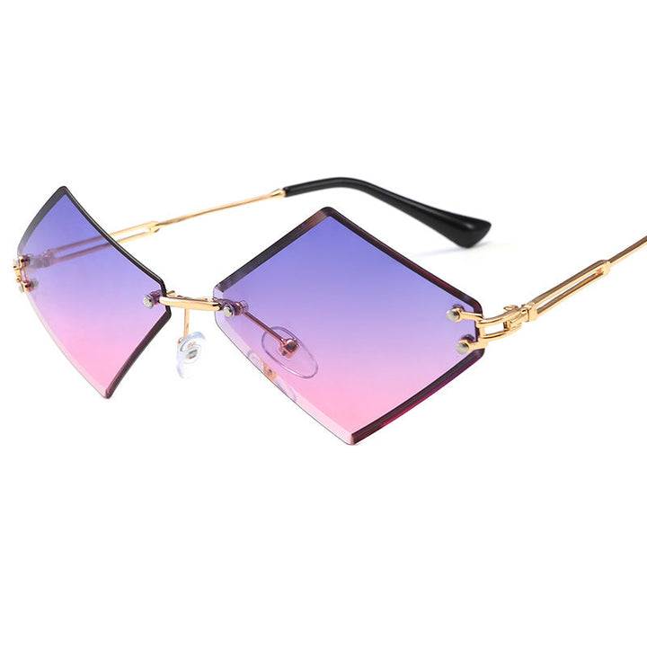 Damers fashionabla geometriska solglasögon med spegelglas