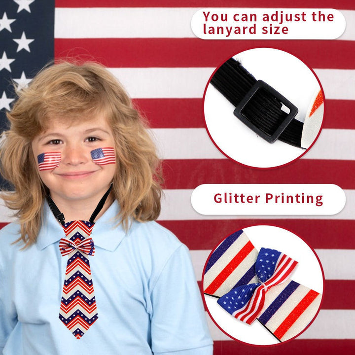 Unisex patriotisk randig hundhalsduk med justerbar elastisk krage