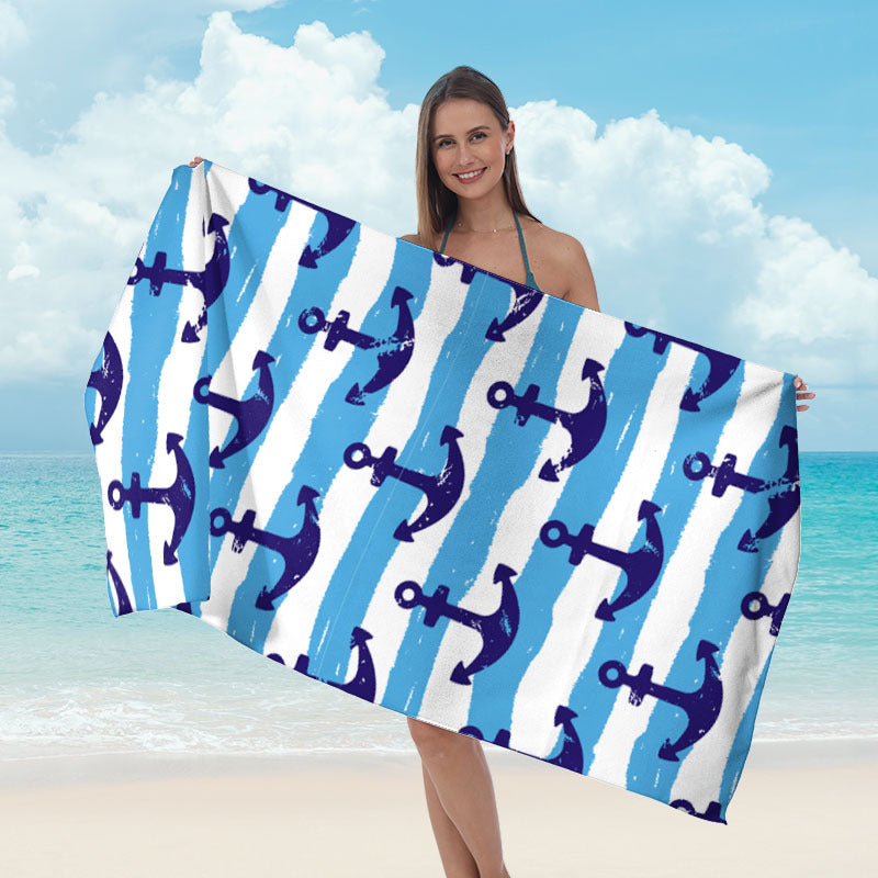 Strandhandduk med spegel-mandaladesign