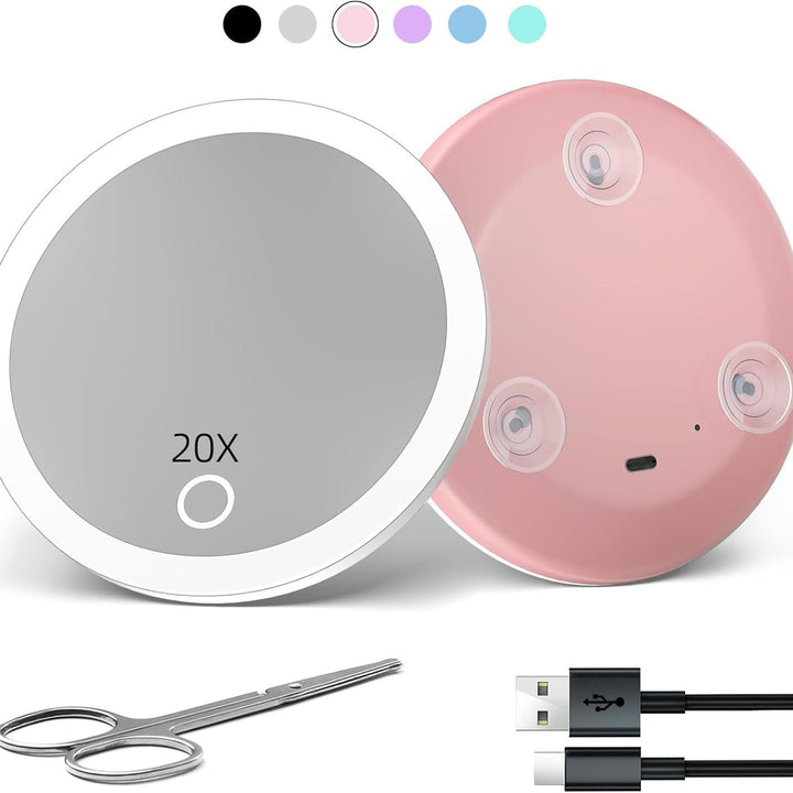 TenX LED Sugande Förstoringsspegel för Makeup med Touch Sensor USB Uppladdningsbar Bärbar