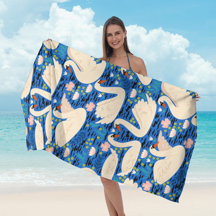 Strandhandduk med spegel-mandaladesign