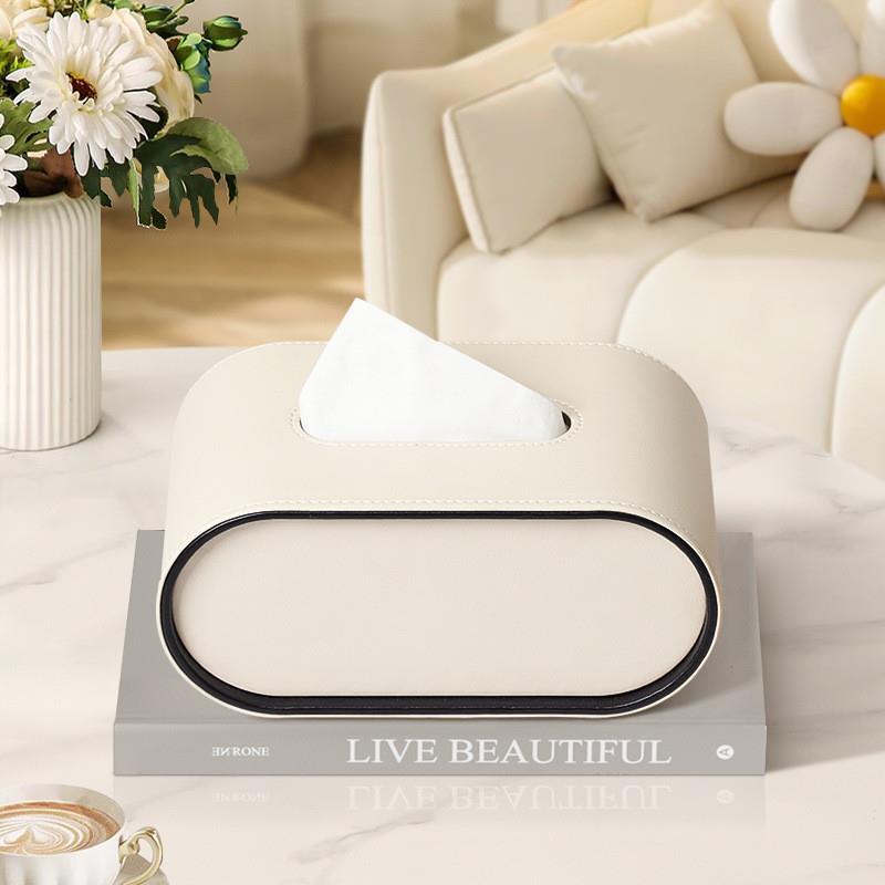 Tissue box - Oval Elegance - Läderdesign - Funktionell &amp; Stilren