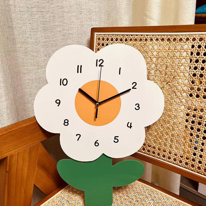 Blomma Tyst Väggklocka för Vardagsrum 30 cm