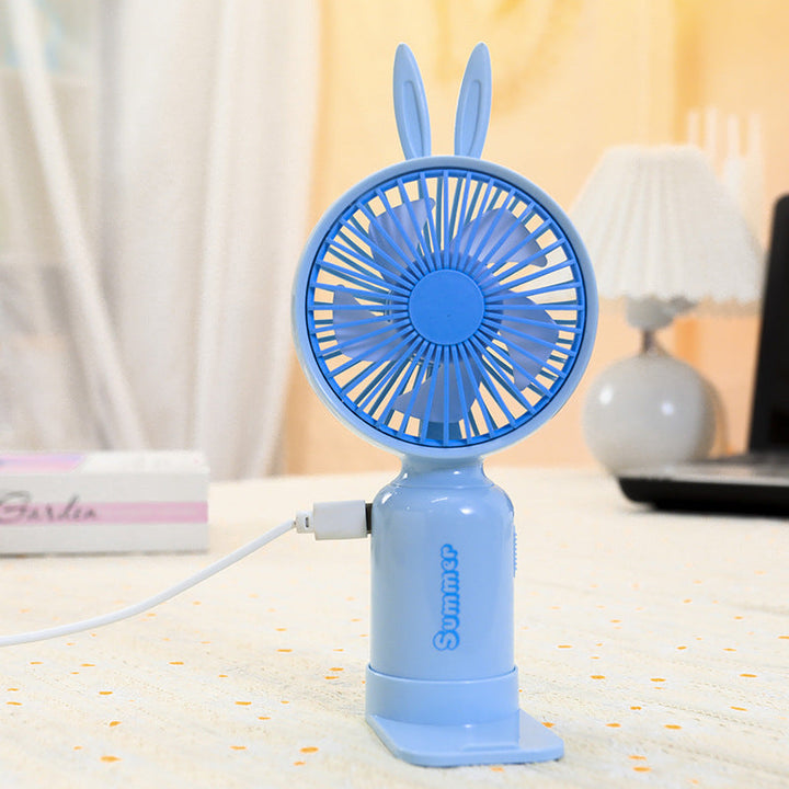 Kvinnors bärbara USB mini-fläkt med LED-nattljus, vikbar stativ och söt design