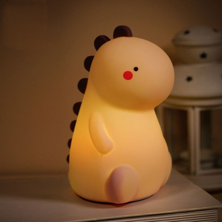 Squishy Silikon Blushande Dinosaur LED Nattlampa - Perfekt Gåva för Barn och Flickor