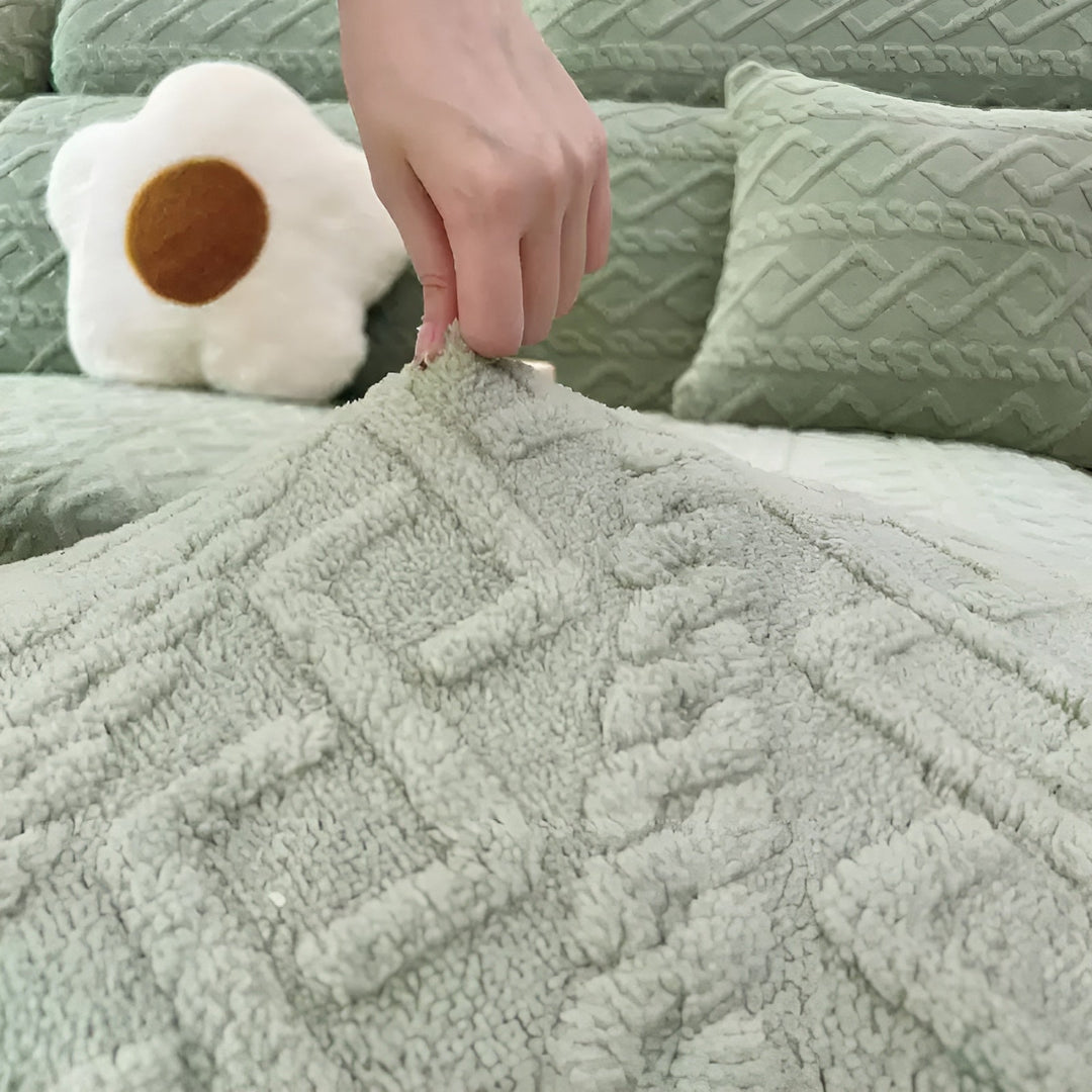 Samt-Sofaöverdrag med diamantmönster – Mjukt och lyxigt | Perfekt passform för alla soffor |