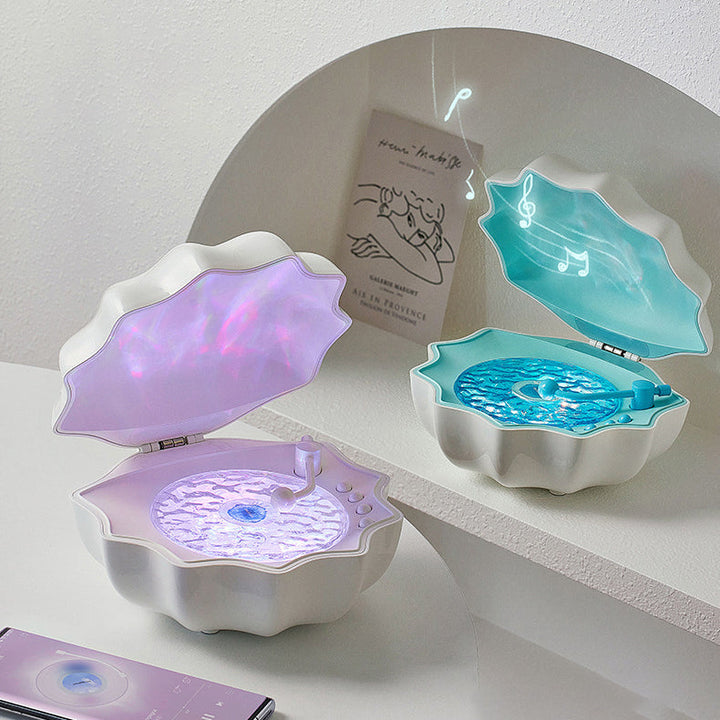 Skal-lampa Vågor Retro Bluetooth Skivspelare LED Nattljus - Perfekt Gåva för Barn och Flickor