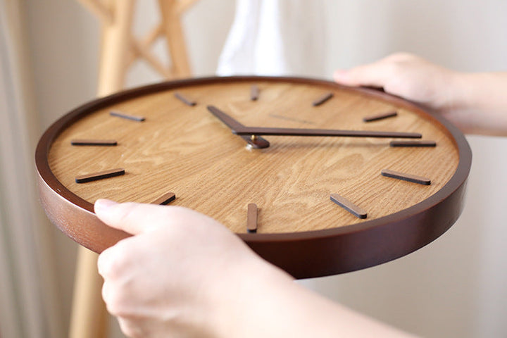 Minimalistisk Tyst Träväggsklocka 30 cm