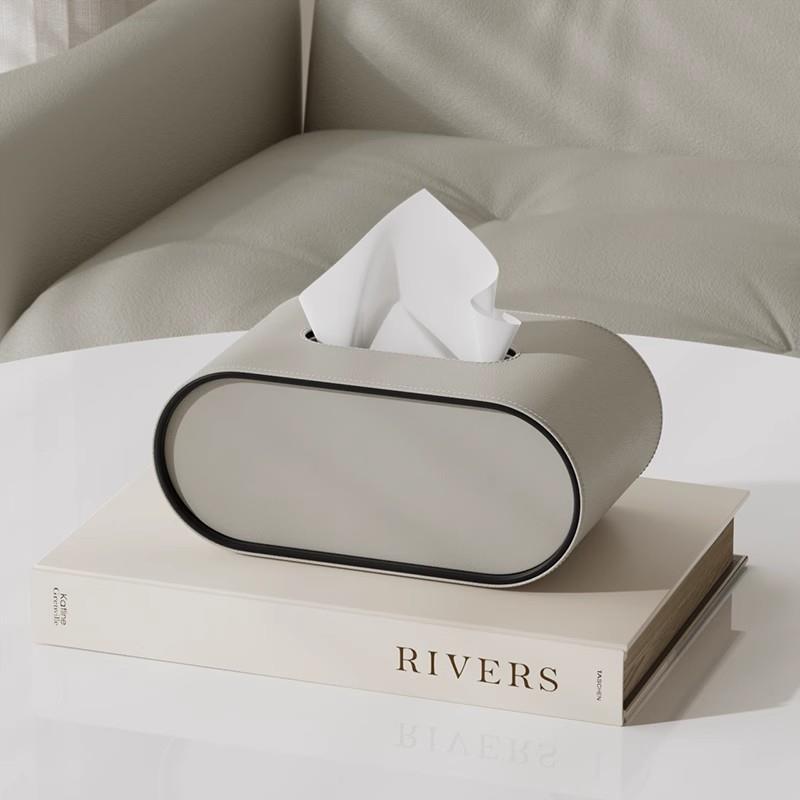 Tissue box - Oval Elegance - Läderdesign - Funktionell &amp; Stilren