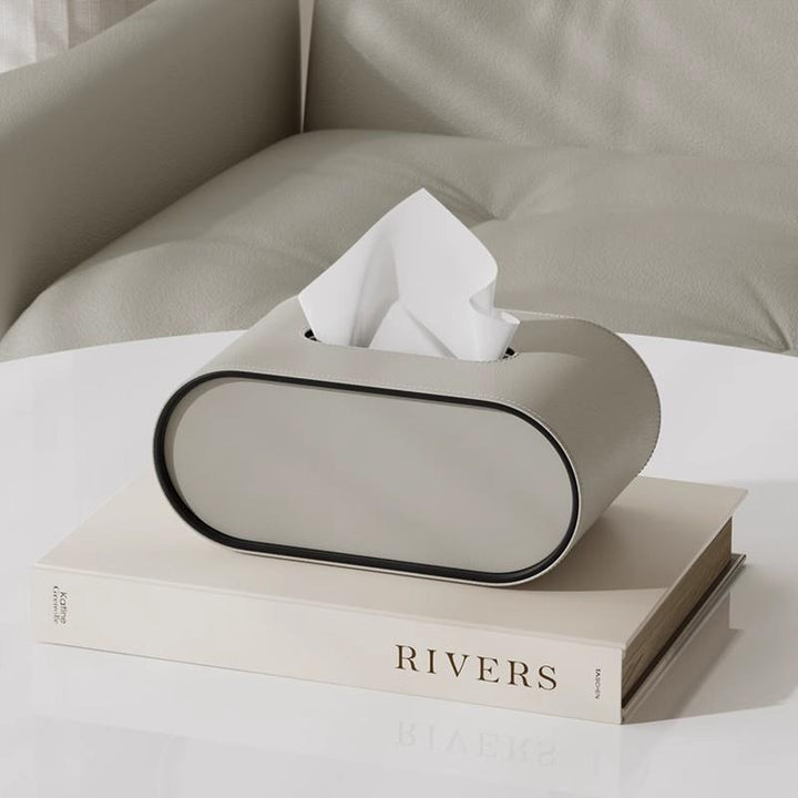 Tissue box - Oval Elegance - Läderdesign - Funktionell &amp; Stilren