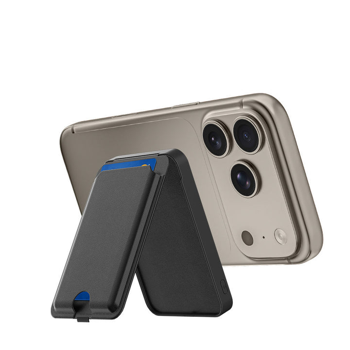Smartphonefodral med integrerat kortfack och stativ