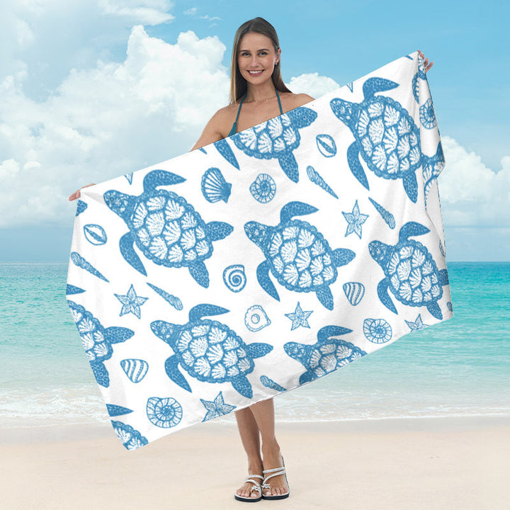 Strandhandduk med spegel-mandaladesign