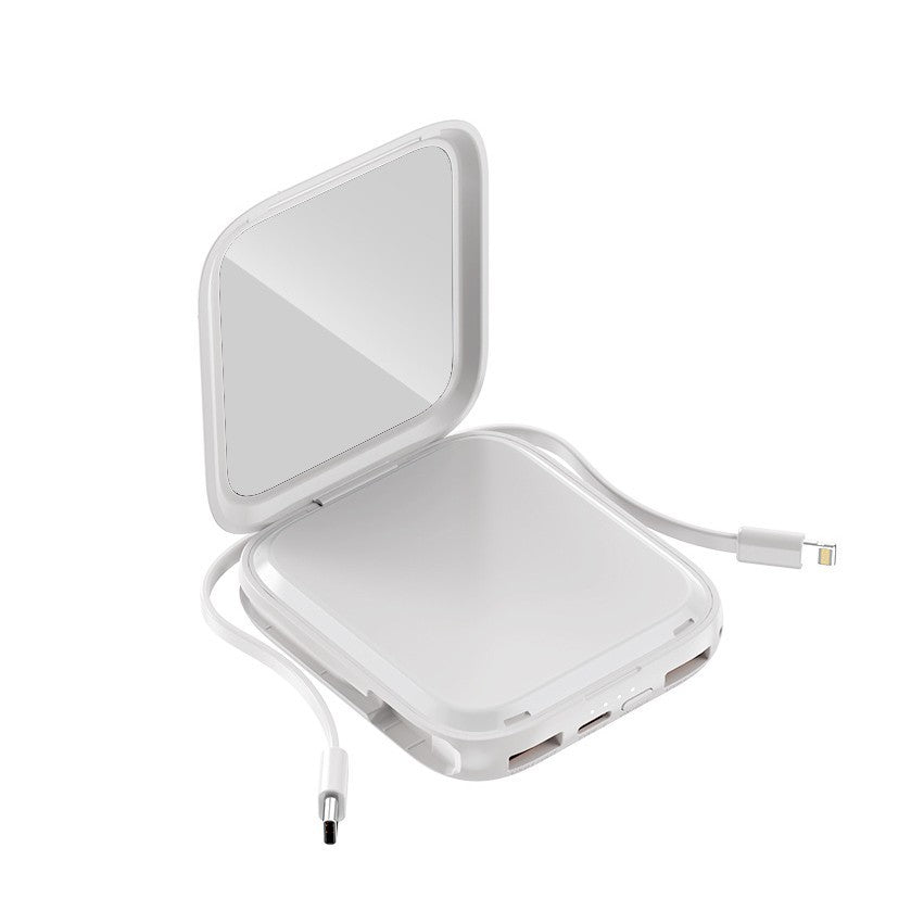 Bärbar kosmetisk powerbank med integrerat spegel