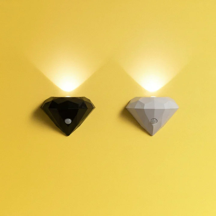 Premium Diamant Vägglampa Nattlampa Rörelsesensor Magnetisk Dimbar