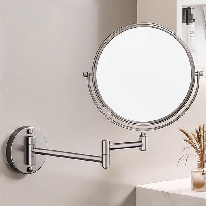 Uppladdningsbar Väggmonterad Rakspegel | 360° Rotation. 1X/10X Förstoring &amp; Justerbart LED-Ljus för Badrumsanvändning