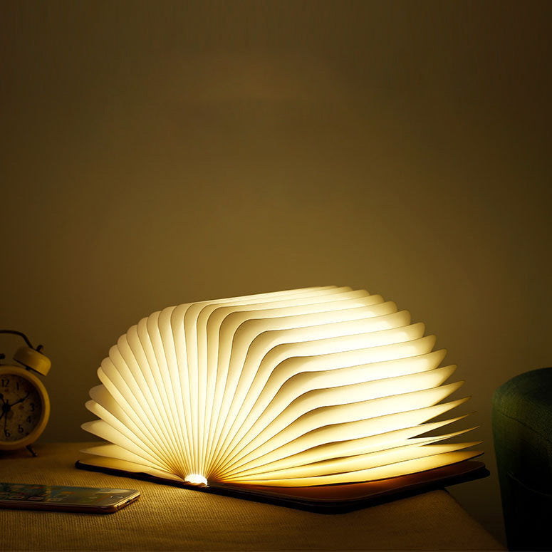 📖 Träboklampa - För skrivbord, studie, present, dekoration, ljus