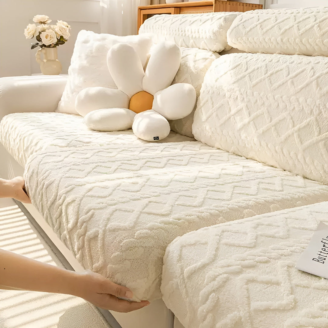 Samt-Sofaöverdrag med diamantmönster – Mjukt och lyxigt | Perfekt passform för alla soffor |