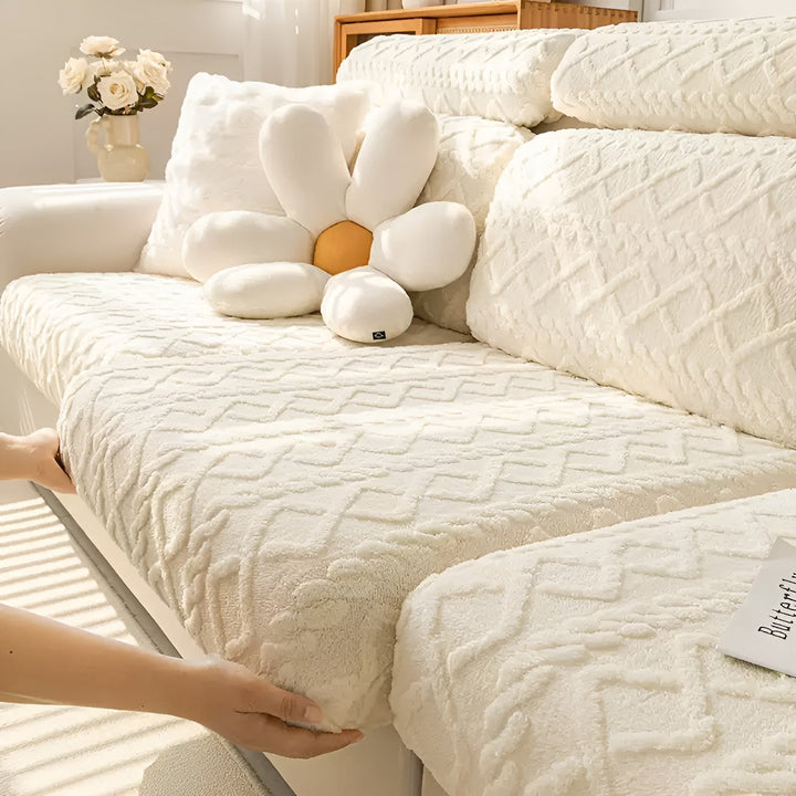 Samt-Sofaöverdrag med diamantmönster – Mjukt och lyxigt | Perfekt passform för alla soffor |
