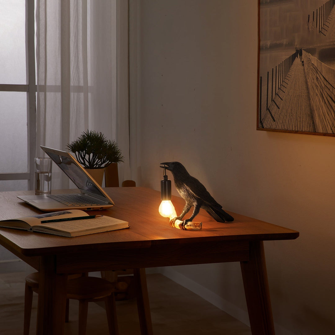 Kreativ Fågel Bordslampa Sänglampa Nattljus Vardagsrum Sovrum Atmosfär Mini Lampa