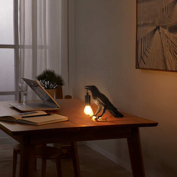 Kreativ Fågel Bordslampa Sänglampa Nattljus Vardagsrum Sovrum Atmosfär Mini Lampa