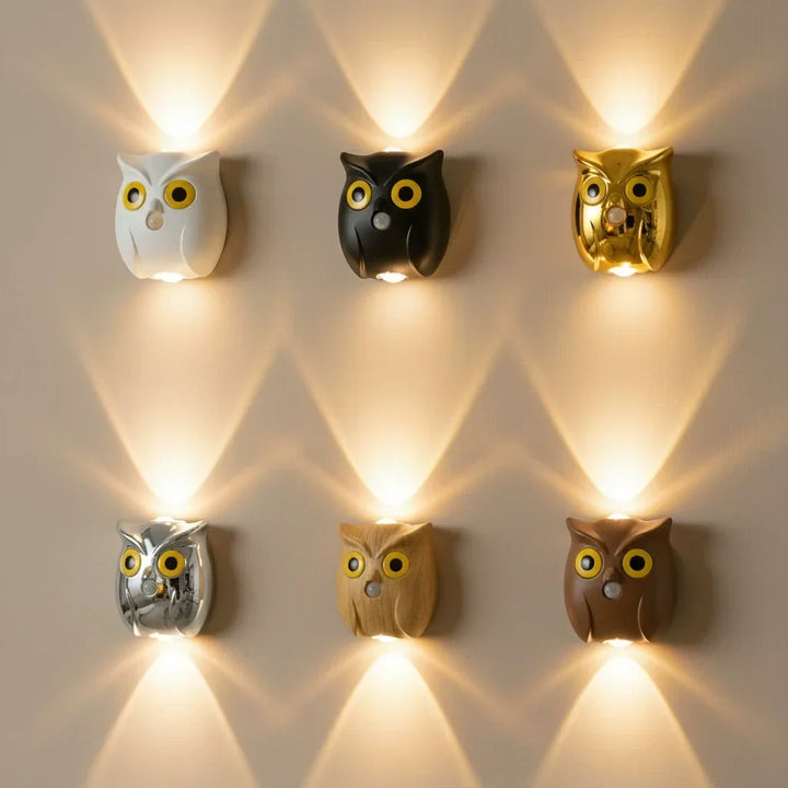Patenterad Uggla Vägglampa Nattlampa Rörelsesensor Magnetisk Dimbar