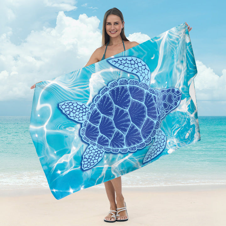 Strandhandduk med spegel-mandaladesign