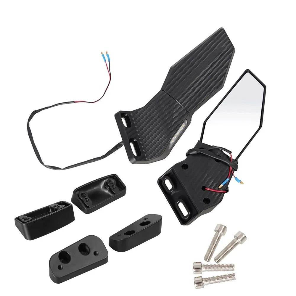 Motorcykelbackspegelsats med integrerad LED-blinkers