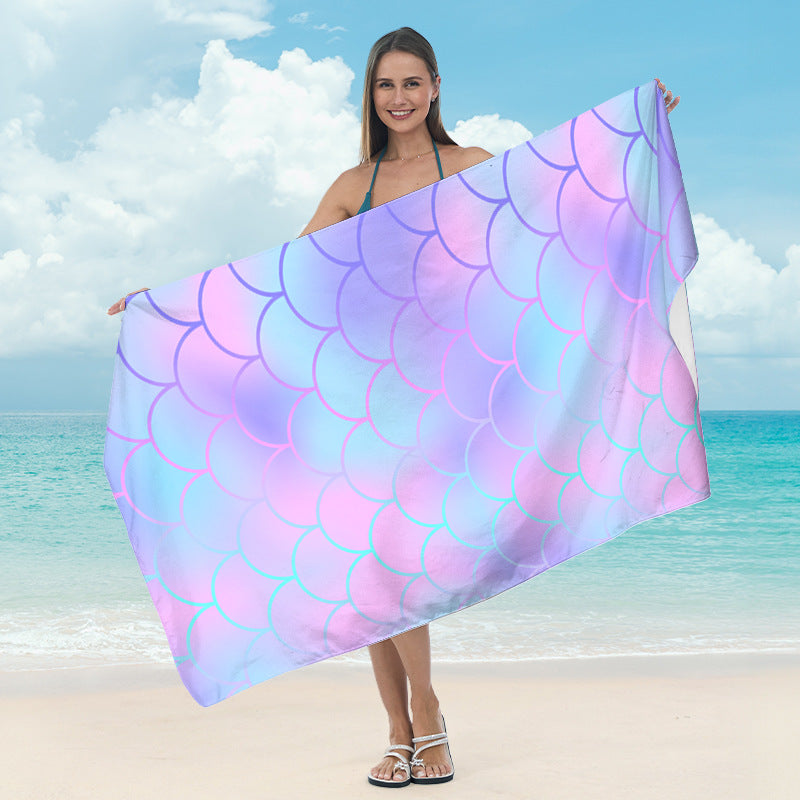 Strandhandduk med spegel-mandaladesign